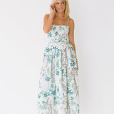 Serena Basque Dress - Light Blue