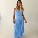 Madi Halter Neck Maxi Dress - Lt.Blue