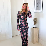 Georgie Floral Dress - Black Floral