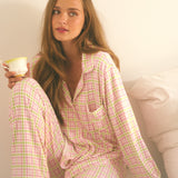 Pajama Set - Garden Pink and Green Plaid