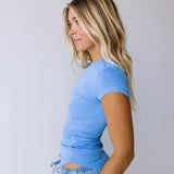 Cat Cap Sleeve Top - Blue