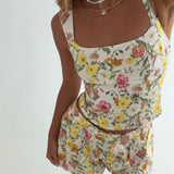 Gabi Bubble Hem Shorts - Floral Print