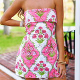 Isabelle Strapless Mini Dress - Pink Floral