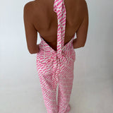 Iliana Fish Print Halter Top - Pink