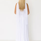 Miranda Strapless Maxi Scarf Dress - White