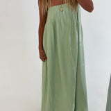 Linda Pleated Maxi Dress - Mint Green