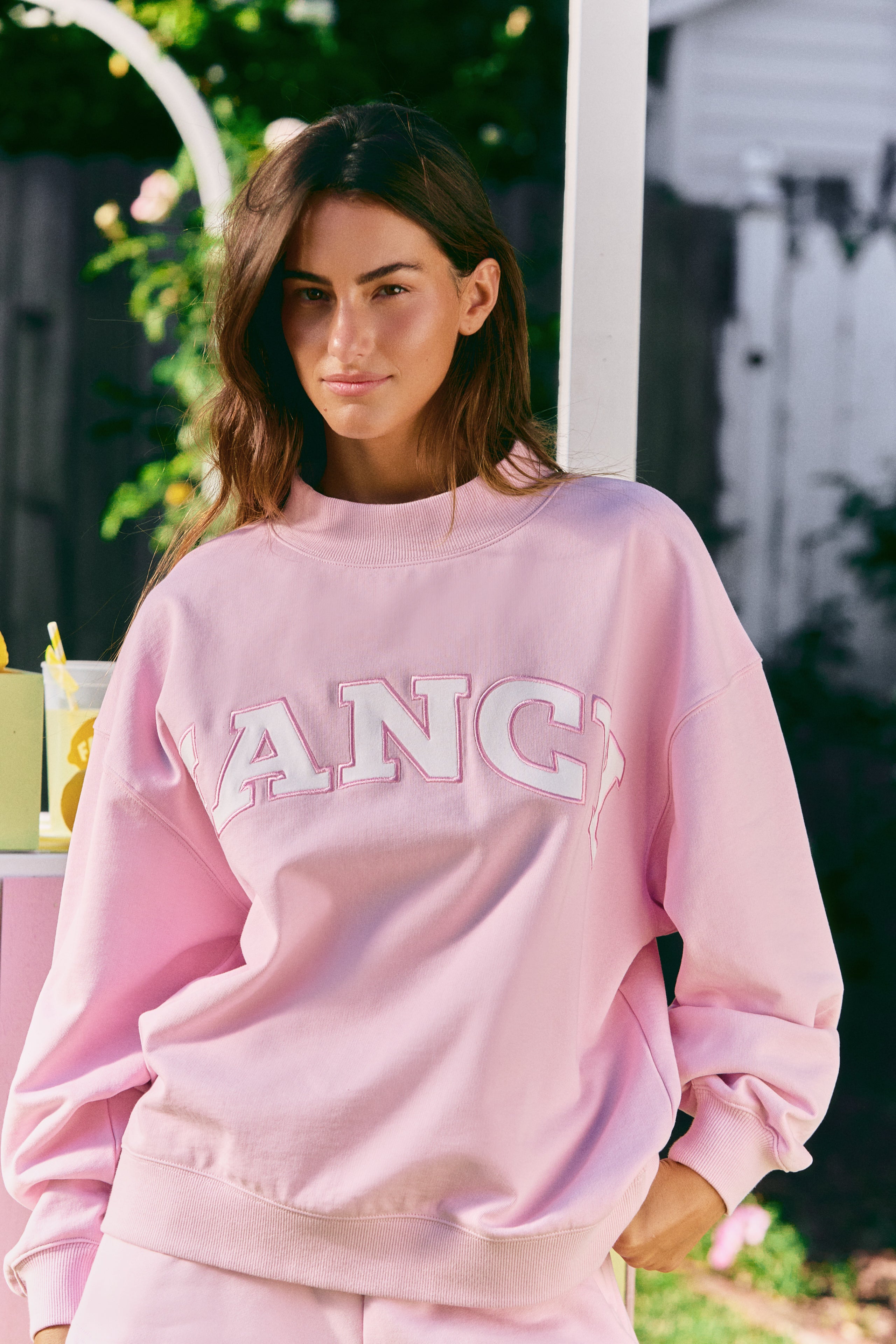 Oversized Terry Classic Mockneck - Dusty Pink