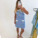 Mariah Knit Terry Mini Dress - Blue