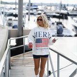 Oversized America Mockneck - White (PREORDER)