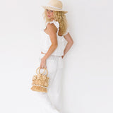 Mindy Eyelet Tank and Pant Set- Off White