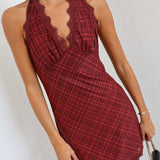 Jamie Lacey Mini Dress - Burgundy Plaid