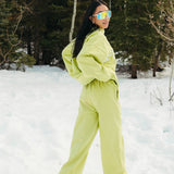 Fancy Fleece Wide Leg Sweatpants - Alpine Lime