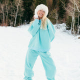 Fancy Fleece Cuffed Leg Sweatpants - Glacier Sky