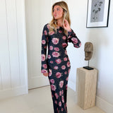 Georgie Floral Dress - Black Floral