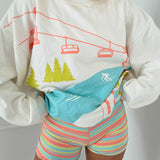 Fancy Oversized Fleece Mockneck - Ski Snow White Sorbet