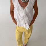 Ken Ruffled Top - Ivory