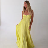 Presley Strapless Maxi Dress - Lemon Lime