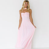 Zoey Strapless Maxi Scarf Dress - Baby Pink