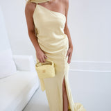 Maddy Asymmetrical Halter Scarf Dress - Yellow