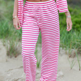 Striped Pants - Sconset Pink/White