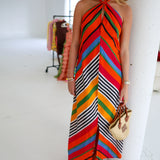 Hannah Halter Neck Maxi Dress - Multi Color