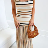 Ken Striped Knit Maxi Dress - Taupe Multi