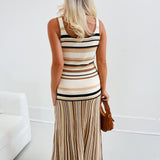 Ken Striped Knit Maxi Dress - Taupe Multi