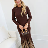 Taylor Long Sleeve Maxi Dress - Dark Brown