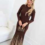 Taylor Long Sleeve Maxi Dress - Dark Brown