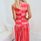 Riley Drop waist Maxi - Red Gingham