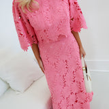 Sydney Embroidery Skirt Set - Pink