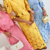 Sydney Embroidery Skirt Set - Pink