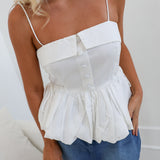 Madi Bubble Hem Top - Off White