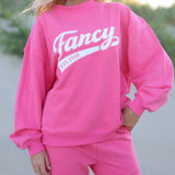 Oversized Terry Varsity Mockneck - Sconset Pink