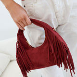 Burgundy Fringe Purse