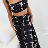 Zoe Geo Print Set - Black/Cream