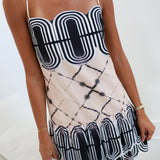 Harper Multi Mini Strappy Dress - Cream/Black