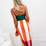 Ciera Colorblock Stripe Midi Dress - Rainbow