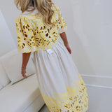 Addie Embroidery Lace Top And Skirt Set - Flaxen