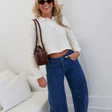 Norah Collar Knit Top - Ecru