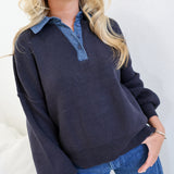 Anna Oversized Sweater - Navy