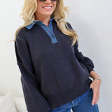 Anna Oversized Sweater - Navy