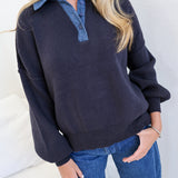 Anna Oversized Sweater - Navy