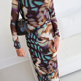 Brylee Maxi Dress - Feather Swirl