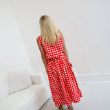 Lillian Gingham Skirt Set - Red