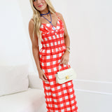 Leighton Maxi Skirt Set - Red Gingham