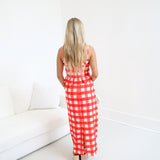 Leighton Maxi Skirt Set - Red Gingham