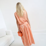 Ollie Gingham Skirt Set - Orange