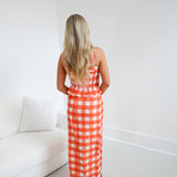 Sophie Maxi Skirt Set - Orange Gingham