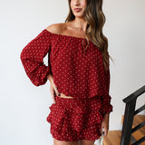 Dani Off The Shoulder Top - Burgundy